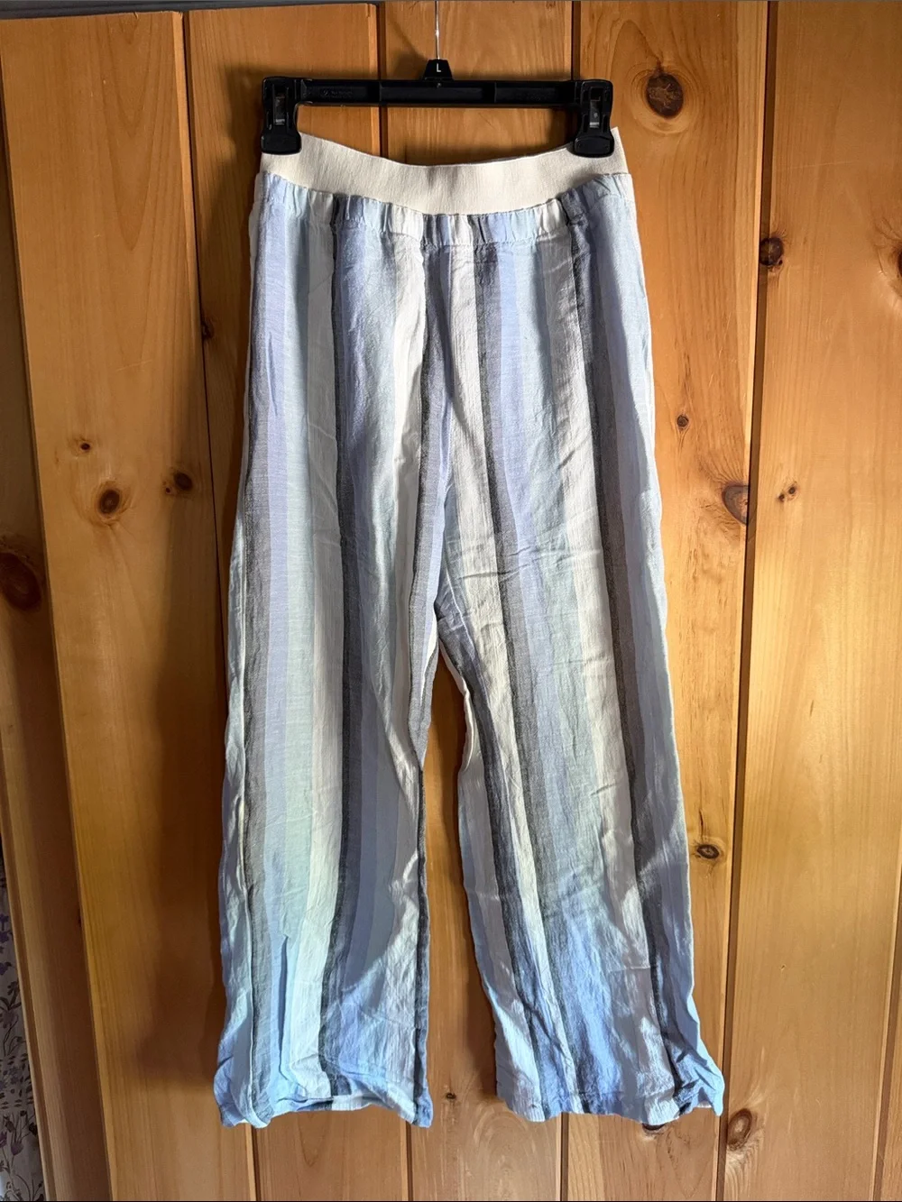 Light Blue Striped Cotton Tassel Matching Set